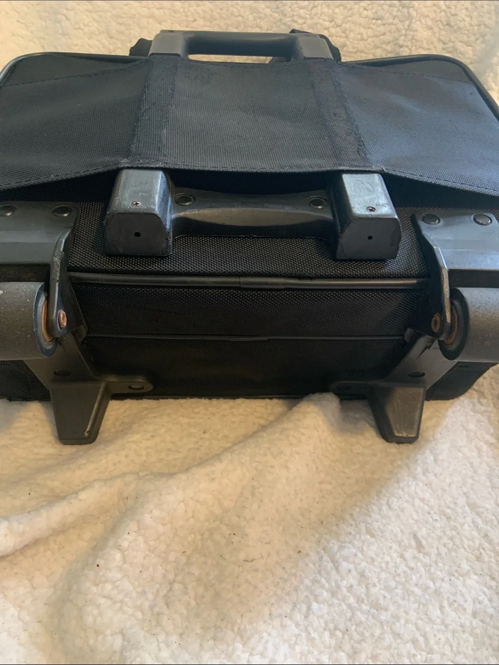 solo Black Rolling Laptop Briefcase with Front Organizer